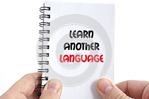 Learn another language text concept