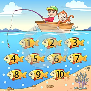 Learn counting number with fishing.