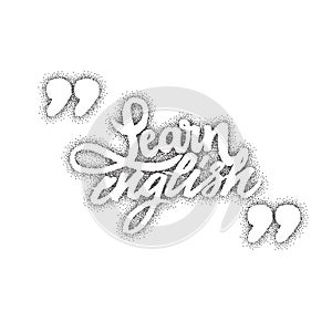 Learn Engish. Calligraphic dotworking font. Unique Custom Characters. Hand Lettering for Designs - logos, badges