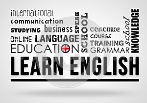 Learn English - collage concept