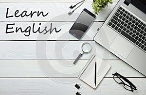 Learn English concept. Time to Learning languages