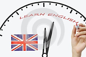 Learn English concept. Time to Learning languages