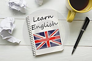 Learn English concept. Time to Learning languages