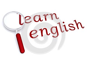 Learn english with magnifying glass
