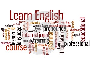 Learn English, word cloud concept 3