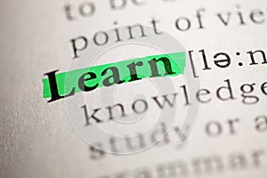 Definition of the word Learn