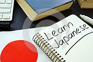 Learn Japanese handwritten in the notebook photo