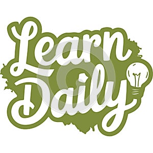 Learn Daily Knowledge Lightbulb Graphic photo
