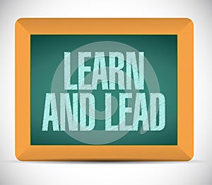 learn and lead board sign illustration