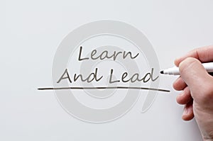 Learn and lead written on whiteboard