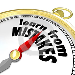 Learn From Mistakes Words Compass Experiment Success Failure Try