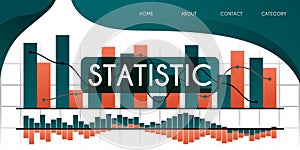 Learn more about statistics and charts in developing economies, businesses and companies vector illustration concept, can be use f