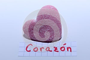 Corazon word in Spanish for Heart in English photo