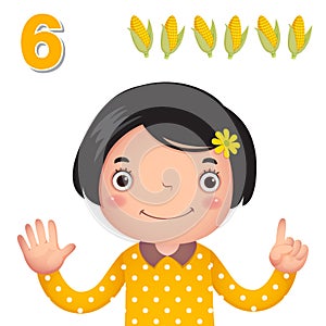 Learn number and counting with kidâ€™s hand showing the number s