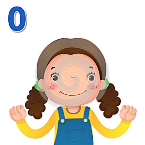 Learn number and counting with kidâ€™s hand showing the number z