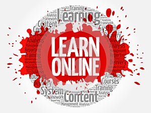 Learn Online circle word cloud