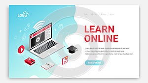 Learn Online laptop landing page