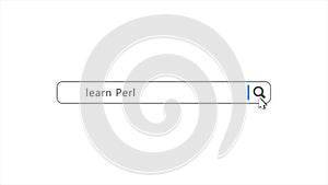 Learn Perl in Search Animation. Internet Browser Searching