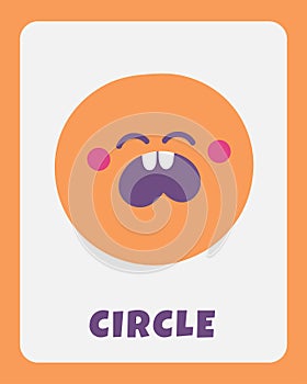 Learn shapes flashcard with cute character