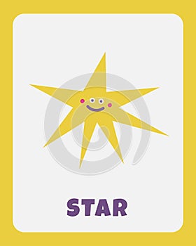 Learn shapes flashcard with cute character