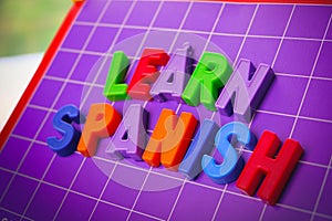 Learn spanish language alphabet on magnets lettersr