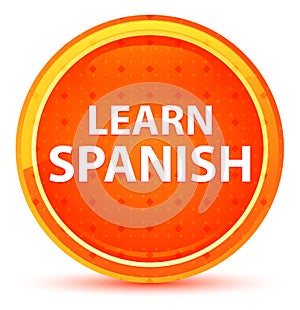 Learn Spanish Natural Orange Round Button
