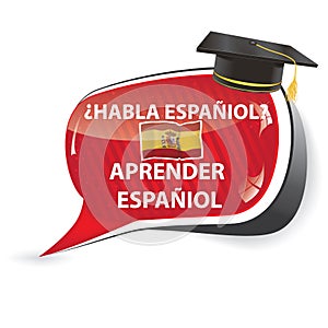 Learn Spanish speech bubble photo