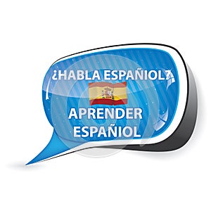 Learn Spanish speech bubble photo