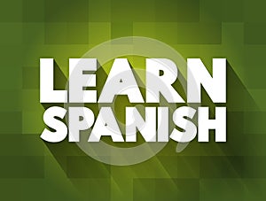 Learn Spanish text quote, concept background