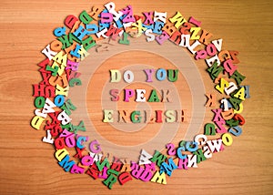 Learn speak english concept