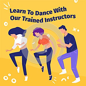 Learn to dance with our trained instructors vector