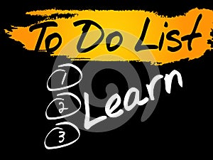 Learn in To Do List concept