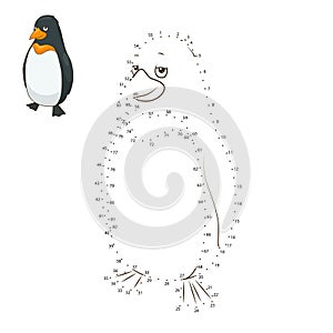 Learn to draw animal penguin vector illustration