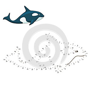 Learn to draw animal whale vector illustration