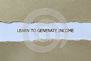 learn to generate income on white paper