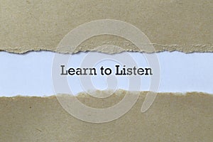 Learn to listen on paper