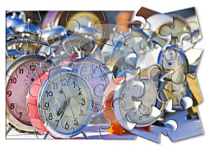 Learn to manage the time - Old colored metal table clocks