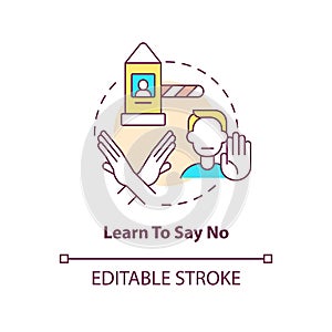 Learn to say no concept icon