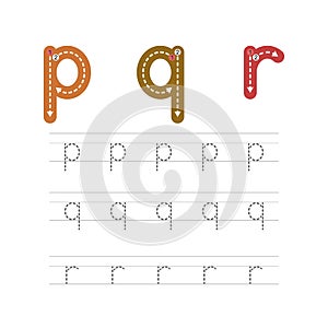 Learn to write letters pqr amall