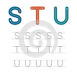 Learn to write letters STU