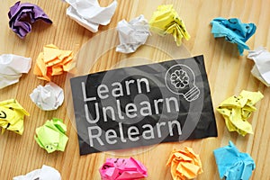 Learn Unlearn Relearn is shown using the text photo