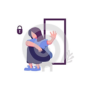 learned helplessness flat style illustration vector design