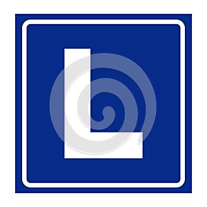 Learner driver car icon, vector illustration