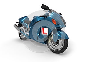 Learner sign on a motocicle concept