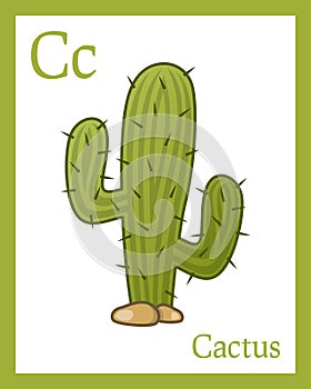 Learning the Alphabet Card - Cactus