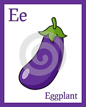 Learning the Alphabet Card - Eggplant
