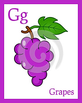 Learning the Alphabet Card - Grapes