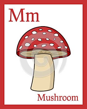Learning the Alphabet Card - Mushroom