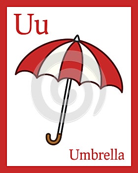 Learning the Alphabet Card - Umbrella