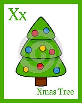 Learning the Alphabet Card - Xmas Tree